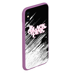 Чехол iPhone XS Max матовый Blackpink - черно-белый, цвет: 3D-фиолетовый — фото 2
