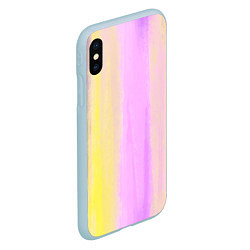 Чехол iPhone XS Max матовый Акварельный градиент желто- розовый, цвет: 3D-голубой — фото 2