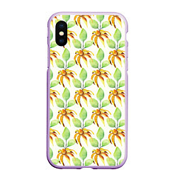 Чехол iPhone XS Max матовый Flowers world, цвет: 3D-сиреневый