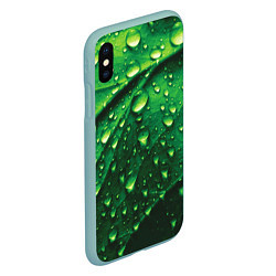 Чехол iPhone XS Max матовый Утренняя роса, цвет: 3D-мятный — фото 2