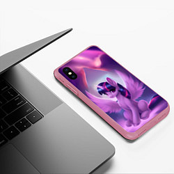 Чехол iPhone XS Max матовый Твайлайт Спаркл, цвет: 3D-малиновый — фото 2