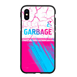 Чехол iPhone XS Max матовый Garbage neon gradient style: символ сверху, цвет: 3D-черный