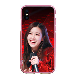 Чехол iPhone XS Max матовый Rose Blackpink red