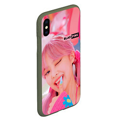 Чехол iPhone XS Max матовый Jennie Black pink, цвет: 3D-темно-зеленый — фото 2