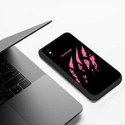 Чехол iPhone XS Max матовый Blackpink Tearing with claws, цвет: 3D-черный — фото 2