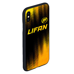 Чехол iPhone XS Max матовый Lifan - gold gradient: символ сверху, цвет: 3D-черный — фото 2