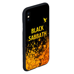 Чехол iPhone XS Max матовый Black Sabbath - gold gradient: символ сверху, цвет: 3D-черный — фото 2