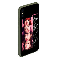 Чехол iPhone XS Max матовый Blackpink Autographs, цвет: 3D-темно-зеленый — фото 2