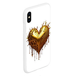 Чехол iPhone XS Max матовый Золотое сердце, цвет: 3D-белый — фото 2