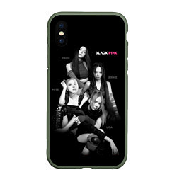 Чехол iPhone XS Max матовый Blackpink girl group, цвет: 3D-темно-зеленый