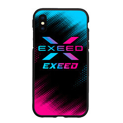 Чехол iPhone XS Max матовый Exeed - neon gradient, цвет: 3D-черный