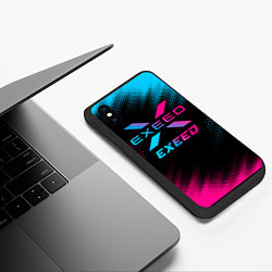 Чехол iPhone XS Max матовый Exeed - neon gradient, цвет: 3D-черный — фото 2