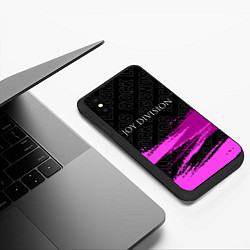 Чехол iPhone XS Max матовый Joy Division rock legends: символ сверху, цвет: 3D-черный — фото 2