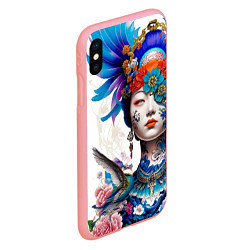 Чехол iPhone XS Max матовый Japanese girl - irezumi - tattoo, цвет: 3D-баблгам — фото 2