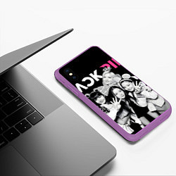 Чехол iPhone XS Max матовый Blackpink funny girls, цвет: 3D-фиолетовый — фото 2