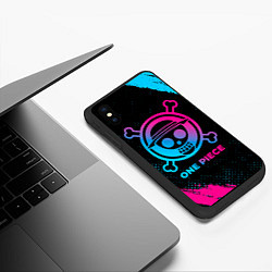 Чехол iPhone XS Max матовый One Piece - neon gradient, цвет: 3D-черный — фото 2