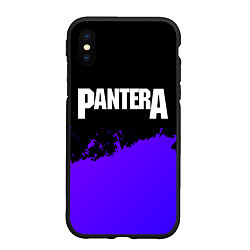 Чехол iPhone XS Max матовый Pantera purple grunge, цвет: 3D-черный