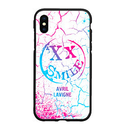 Чехол iPhone XS Max матовый Avril Lavigne neon gradient style, цвет: 3D-черный