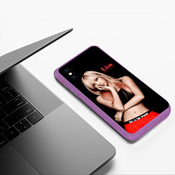 Чехол iPhone XS Max матовый Blackpink Lisa Manoban, цвет: 3D-фиолетовый — фото 2