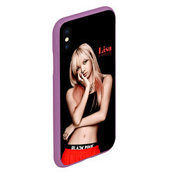 Чехол iPhone XS Max матовый Blackpink Lisa Manoban, цвет: 3D-фиолетовый — фото 2