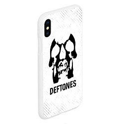 Чехол iPhone XS Max матовый Deftones glitch на светлом фоне, цвет: 3D-белый — фото 2