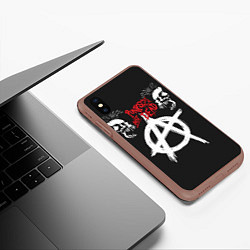 Чехол iPhone XS Max матовый Punks not dead - анархия, цвет: 3D-коричневый — фото 2