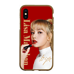 Чехол iPhone XS Max матовый Blackpink Lisa paints lips