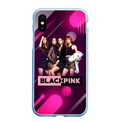 Чехол iPhone XS Max матовый Kpop Blackpink, цвет: 3D-голубой