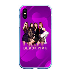 Чехол iPhone XS Max матовый K-pop Blackpink girls, цвет: 3D-голубой