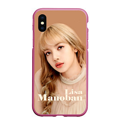 Чехол iPhone XS Max матовый Blackpink Lisa blonde, цвет: 3D-малиновый