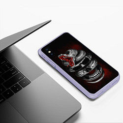 Чехол iPhone XS Max матовый Snake skull, цвет: 3D-светло-сиреневый — фото 2