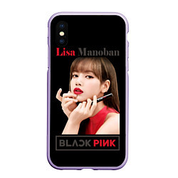 Чехол iPhone XS Max матовый Blackpink Lisa paints lips