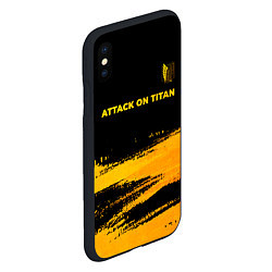 Чехол iPhone XS Max матовый Attack on Titan - gold gradient: символ сверху, цвет: 3D-черный — фото 2