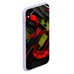 Чехол iPhone XS Max матовый CS GO abstract green red, цвет: 3D-светло-сиреневый — фото 2