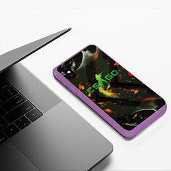 Чехол iPhone XS Max матовый CSGO green logo, цвет: 3D-фиолетовый — фото 2