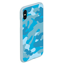 Чехол iPhone XS Max матовый Камуфляж военный синий, цвет: 3D-голубой — фото 2