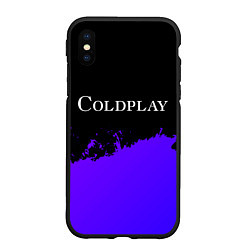 Чехол iPhone XS Max матовый Coldplay purple grunge