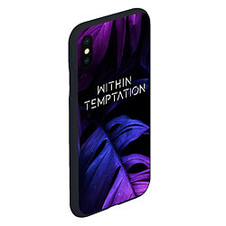 Чехол iPhone XS Max матовый Within Temptation neon monstera, цвет: 3D-черный — фото 2