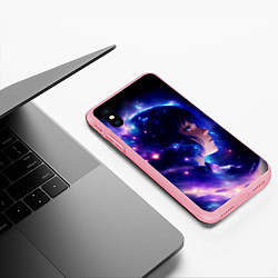 Чехол iPhone XS Max матовый Космическая женщина, цвет: 3D-баблгам — фото 2