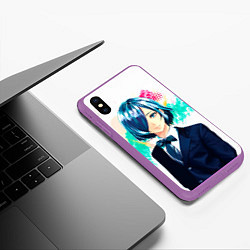 Чехол iPhone XS Max матовый Touka Kirishima, цвет: 3D-фиолетовый — фото 2