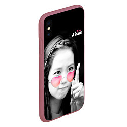 Чехол iPhone XS Max матовый Blackpink Jisoo Attention sign, цвет: 3D-малиновый — фото 2