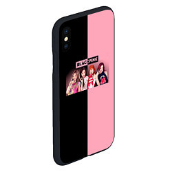 Чехол iPhone XS Max матовый Черно-розовый градиент Black Pink, цвет: 3D-черный — фото 2