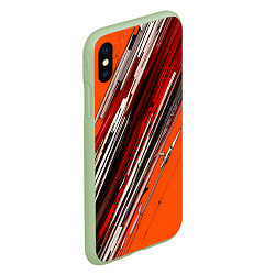 Чехол iPhone XS Max матовый Киберпанк модерн линии, цвет: 3D-салатовый — фото 2