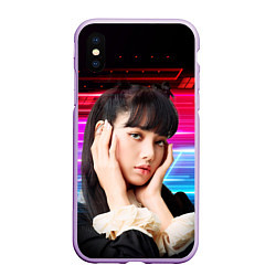 Чехол iPhone XS Max матовый Lisa Blackpink music kpop, цвет: 3D-сиреневый