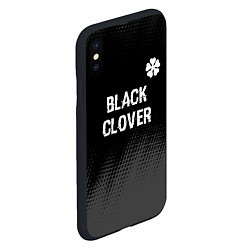 Чехол iPhone XS Max матовый Black Clover glitch на темном фоне: символ сверху, цвет: 3D-черный — фото 2