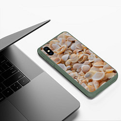 Чехол iPhone XS Max матовый Ракушки крым, цвет: 3D-темно-зеленый — фото 2