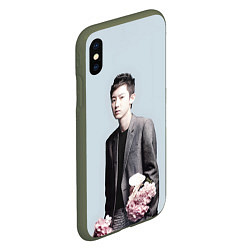 Чехол iPhone XS Max матовый Chanyeol, цвет: 3D-темно-зеленый — фото 2