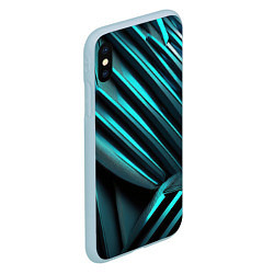 Чехол iPhone XS Max матовый Объемные полосы, цвет: 3D-голубой — фото 2