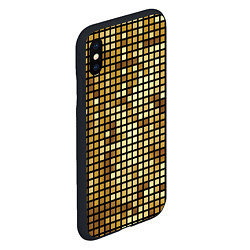 Чехол iPhone XS Max матовый Золотая мозаика, поверхность диско шара, цвет: 3D-черный — фото 2