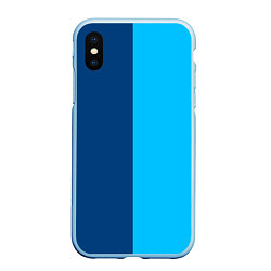 Чехол iPhone XS Max матовый Двуцветный синий, цвет: 3D-голубой